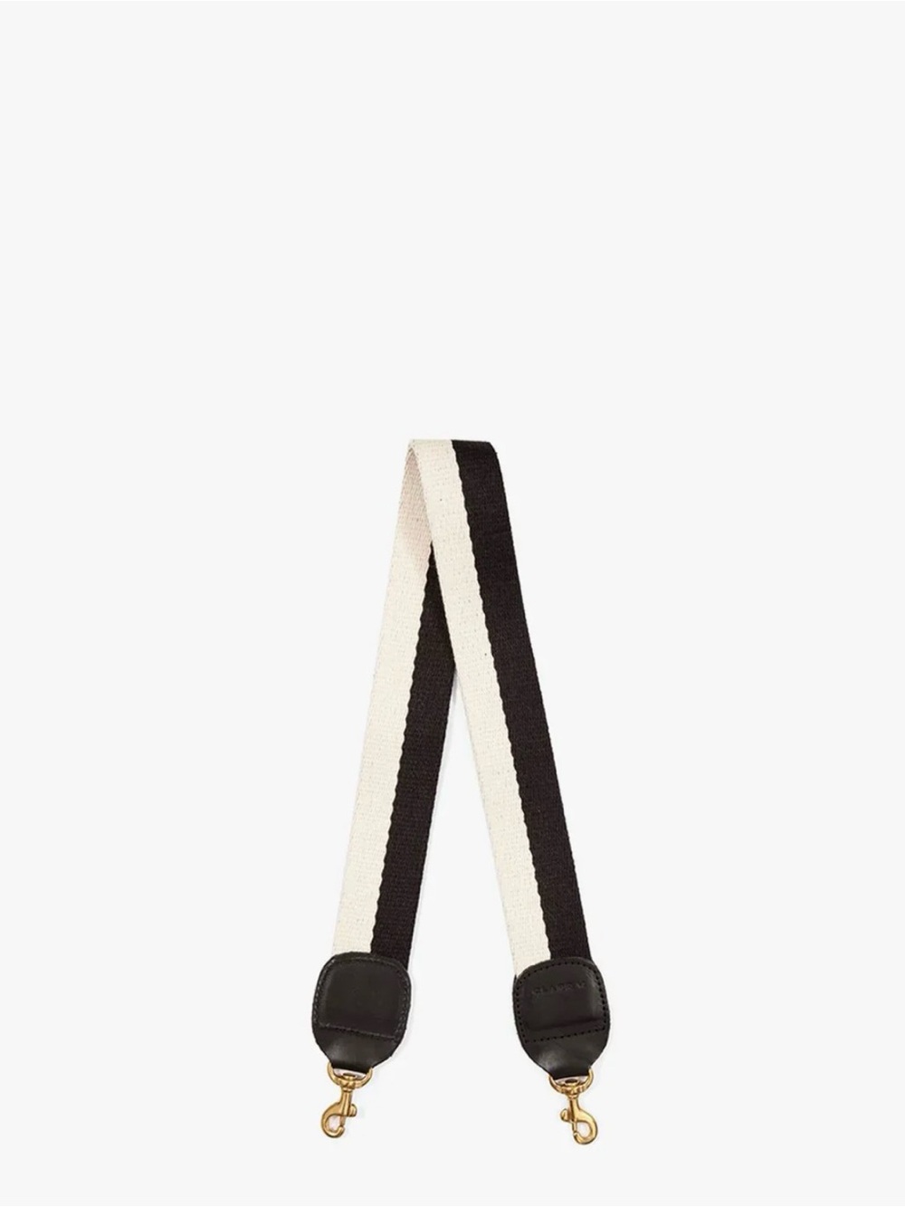Clare V Black and Cream Wide Webbing Bag Strap